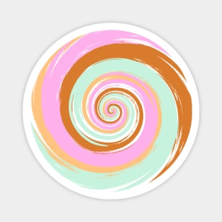 Colorful swirl - pink and brown color Magnet